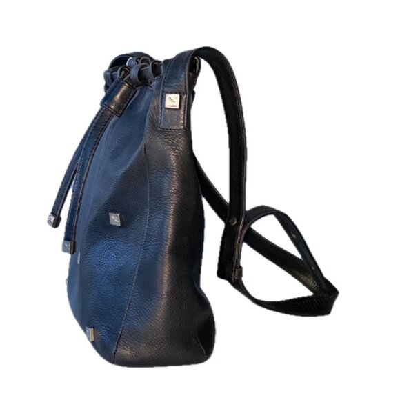 Vintage Paloma Picasso Black Leather Crossbody Drawstring Bucket Bag Italy EUC - Picture 5 of 16